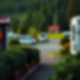 A picturesque view of Coos Bay Casino RV Park showcasing the lush greenery and spacious RV spots.
