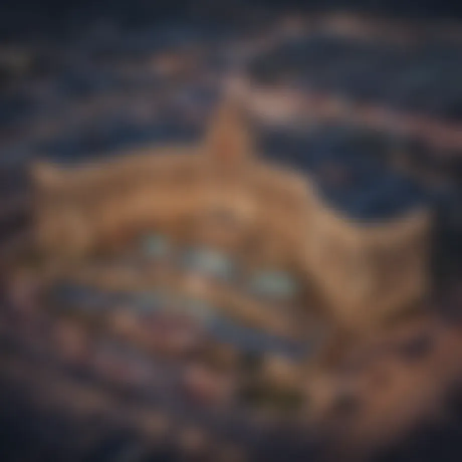 Aerial view of a luxurious Indiana casino resort