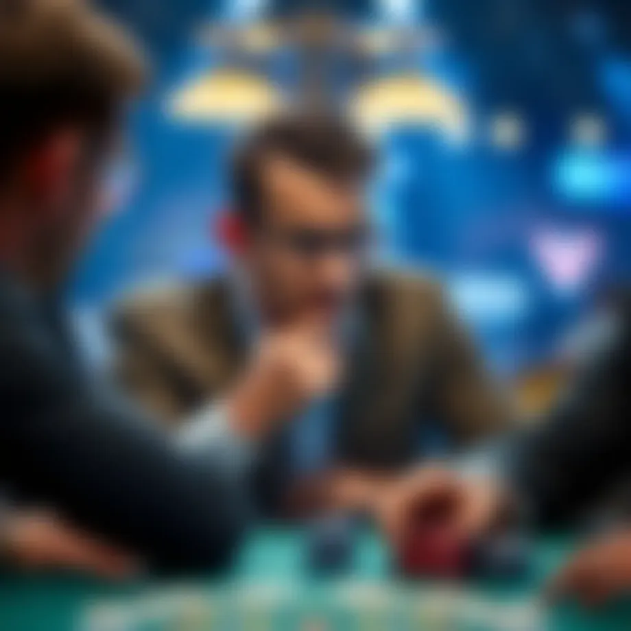 A focused player strategizing during an intense poker game