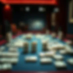 Strategic layout of dominoes on a table
