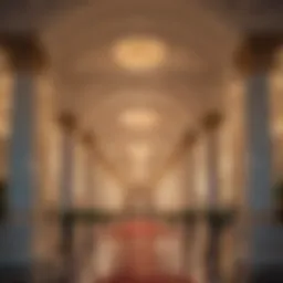 Entrance of Caesars Palace Casino showcasing its iconic architecture