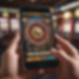 A modern smartphone displaying a mobile casino interface