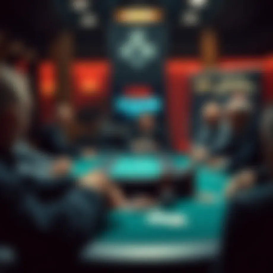 A strategic poker table showing an intense gameplay scenario