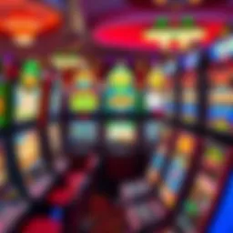 Colorful array of slot machines at an online casino
