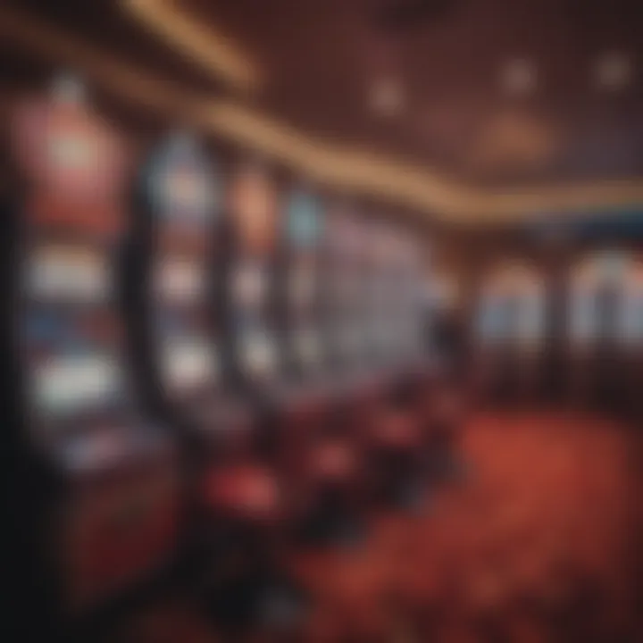 Interior of a casino showcasing various themed gaming machines